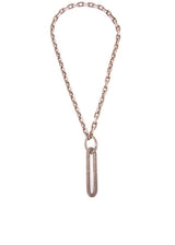 Sterling & Diamond Long Oval Rockstar Necklace-Necklaces-Gretchen Ventura