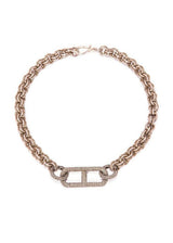 Sterling & Diamond Large Squared H Link Rockstar Necklace-Necklaces-Gretchen Ventura