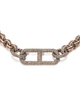 Sterling & Diamond Large Squared H Link Rockstar Necklace-Necklaces-Gretchen Ventura