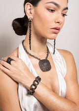 Rockstar Black Spinel Plate Necklace-Necklaces-Gretchen Ventura