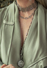 3 Strand Diamond "H" Link choker-Necklaces-Gretchen Ventura