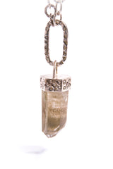 Smoky Quartz Crystal Capped in Raw Diamond & Sterling Necklace-Necklaces-Gretchen Ventura