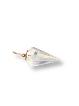 Aura Quartz Crystal, Diamonds & Gold Pendulum-Neck Pendant-Gretchen Ventura