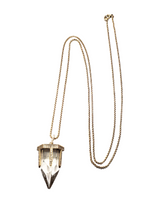 Quartz Crystal Waterfall Diamonds & 14K Gold Pendulum-Neck Pendant-Gretchen Ventura
