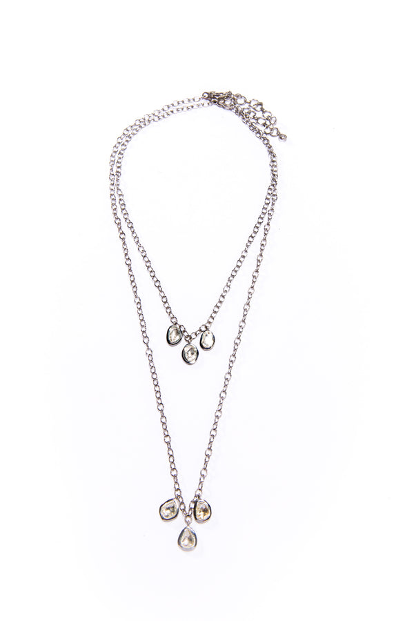 Triple Drop Rose Cut Necklace-Necklaces-Gretchen Ventura