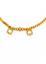 Gold Bead, Champagne Diamond Drops & Gold Donut Necklace-Necklaces-Gretchen Ventura
