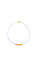 Faceted Chalcedony Heishi Bead, Gold & Diamond Necklace-Necklaces-Gretchen Ventura