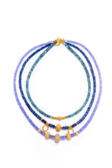 Faceted Tanzanite Heishi Bead Necklace-Necklaces-Gretchen Ventura