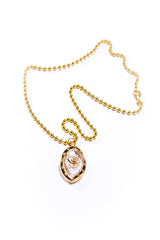 14K Gold & Quartz Crystal Evil Eye Large Pendant-Neck Pendant-Gretchen Ventura