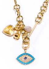 18K Matte Gold and Diamond Heart Pendant-Neck Pendant-Gretchen Ventura