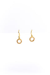 18K Gold & Rose Cut Single Diamond Drops-Earrings-Gretchen Ventura