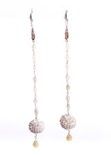 Gray Diamond Bead & 18K White Gold Earrings #3548-Earrings-Gretchen Ventura