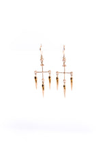 Gold & Diamond Triple Tear Drop Earrings-Earrings-Gretchen Ventura