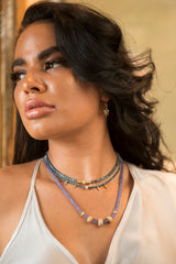 Faceted Tanzanite Heishi Bead Necklace-Necklaces-Gretchen Ventura