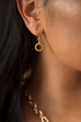 18K Gold & Rose Cut Single Diamond Drops-Earrings-Gretchen Ventura
