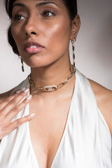 14K Gold & Diamond Connector & Link Chain Necklace-Necklaces-Gretchen Ventura