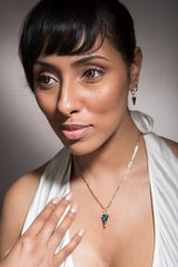 Faceted Blue London Topaz Dagger Drop Pendant-Neck Pendant-Gretchen Ventura