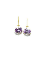 14K Gold Pink Amethyst Hinge Earrings-Earrings-Gretchen Ventura