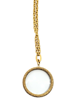 Gold Plate & Diamond Magnifying Glass Pendant-Neck Pendant-Gretchen Ventura