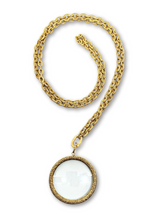 Gold Plate & Diamond Magnifying Glass Pendant-Neck Pendant-Gretchen Ventura