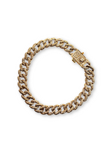 14K Gold & Diamond Cuban Chain Bracelet-Bracelets-Gretchen Ventura