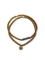Hematite Heishi Bead & Diamond Bar Bracelet-Men's-Gretchen Ventura