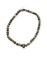 Faceted Pyrite & Diamond Wheel Bracelet-Men's-Gretchen Ventura