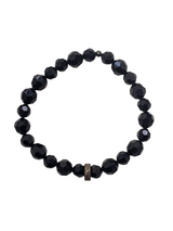 Black Spinel & Diamond Wheel Bracelet-Men's-Gretchen Ventura