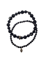 Black Spinel & Diamond Hamsa Charm Bracelet-Men's-Gretchen Ventura
