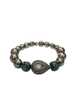 Rose Cut Diamond, Emerald & Diamond Bead Bracelet-Bracelets-Gretchen Ventura