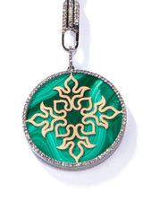 Gold Medalion, Diamond & Malachite Pendant-Neck Pendant-Gretchen Ventura