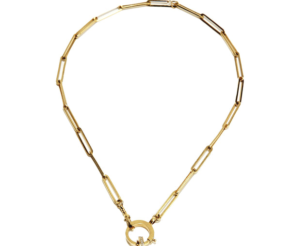 Large Link Chain w/ Vintage Round Clasp-Chain-Gretchen Ventura