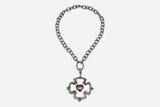 Rare White Enamel & Diamond Cross (Be just merciful, Honorable, Brave)-Neck Pendant-Gretchen Ventura