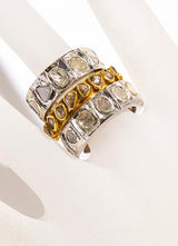 18K Gold Rose Cut Champagne Diamond Ring #5059-Rings-Gretchen Ventura