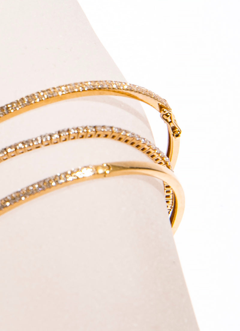14K Gold and Diamond Bangles (.53c) #2422-Bracelets-Gretchen Ventura