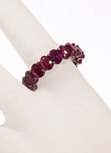 Oval Ruby (12.36c) SS (5.59g) Eternity Band Size 6.5 #5045-Rings-Gretchen Ventura