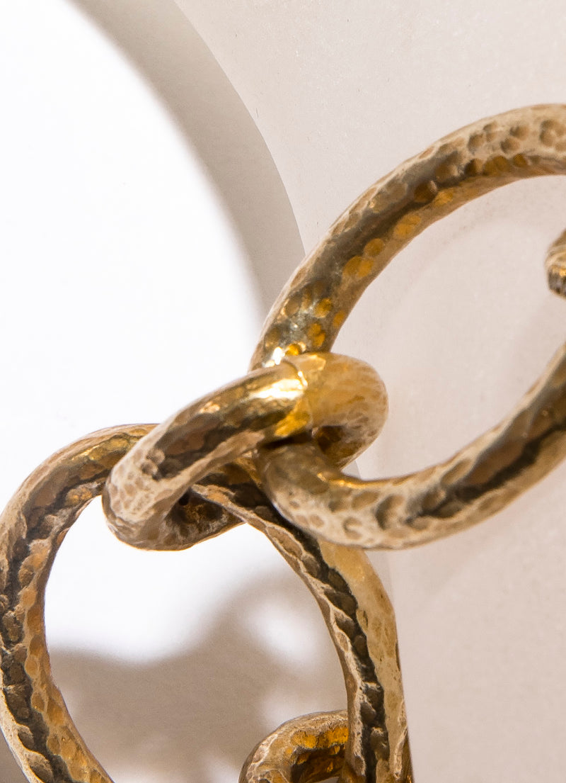 Hammered Gold Vermeil Over Sterling Link Bracelet #2908-Bracelets-Gretchen Ventura