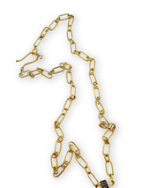 20K Matte Gold Small Oval Chain w/ 18K Gold Clasp (16.5” or 18" or 33.5") # 7597 16.5" 9.27g-Chain-Gretchen Ventura