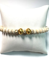 Faceted Riverstone w/ Diamond Enamel Bead Bracelet-Bracelets-Gretchen Ventura