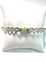 Lodolite, Diamond & Enamel Bead & Gold Plate Sterling Bead Bracelet-Bracelets-Gretchen Ventura