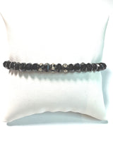 Black Spinel & Diamond Enamel Bead Bracelet-Bracelets-Gretchen Ventura