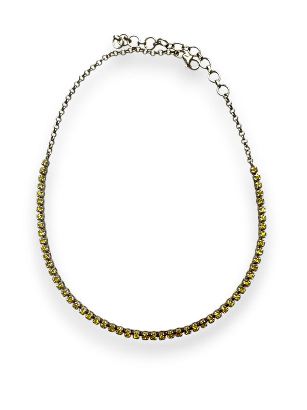 Yellow Diamond Tennis Necklace-Necklaces-Gretchen Ventura