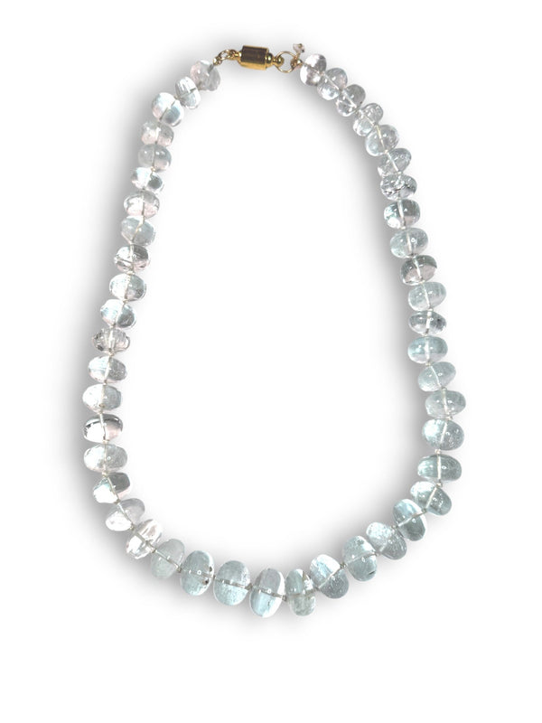 Carved Aquamarine Silk Knotted Necklace-Necklaces-Gretchen Ventura