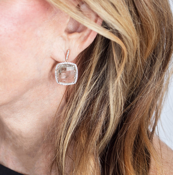 Faceted Rutilated Quartz Crystal Drops-Earrings-Gretchen Ventura