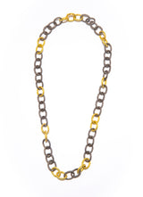 Handmade Hand Hammered Rhodium Plated Sterling (81g) & 20K Gold (27.5g) Necklaces #9634-Chain-Gretchen Ventura