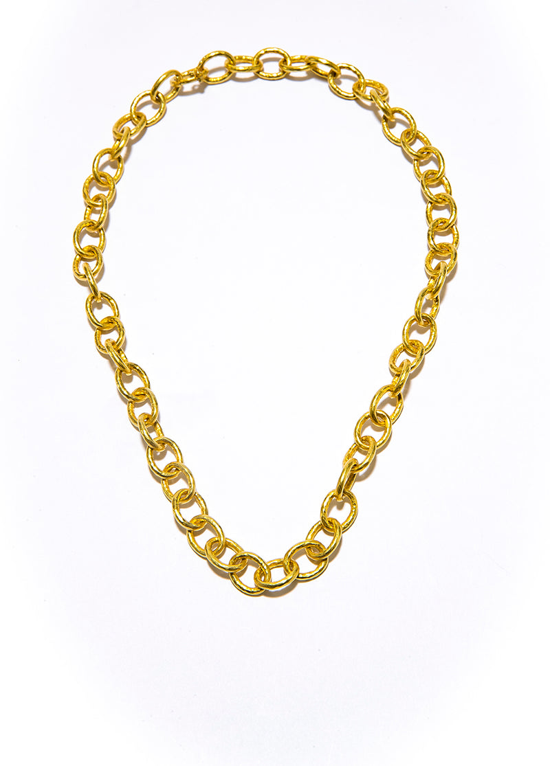 Hand Hammered Gold Link Chain-Chain-Gretchen Ventura