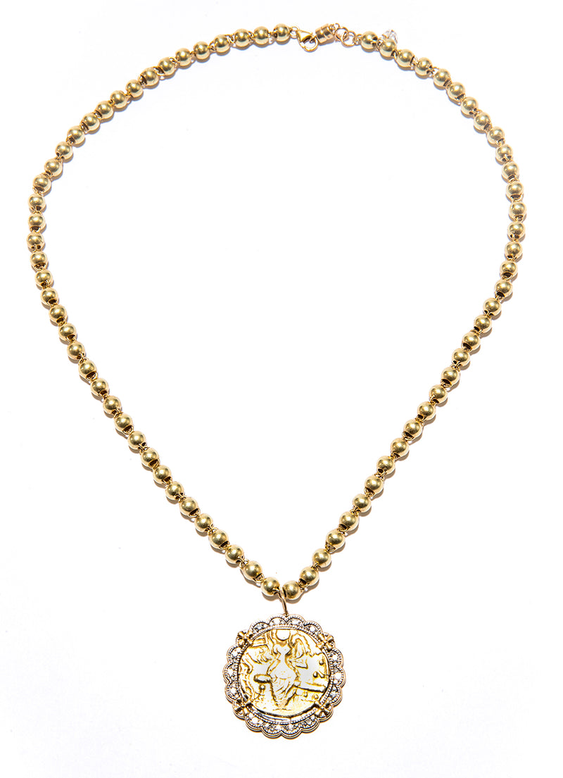 Matte 18K Gold (27.9g) Ball Chain (18”) #9629-Necklaces-Gretchen Ventura