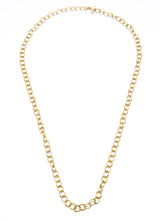 18K Gold Hand Hammered Handmade Large oval Link Chain #7700-Chain-Gretchen Ventura
