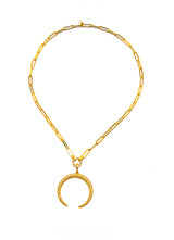 18K Gold (6.17g) and Diamond (1.26c) Crescent Pendant (2”) #7316-Neck Pendant-Gretchen Ventura