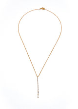 18K Gold (2.68g) & Floating Diamond (.4c) w/ Pear Diamond (.8c) Drop Necklace (16”-18” + 2” Drop) #9636-Necklaces-Gretchen Ventura